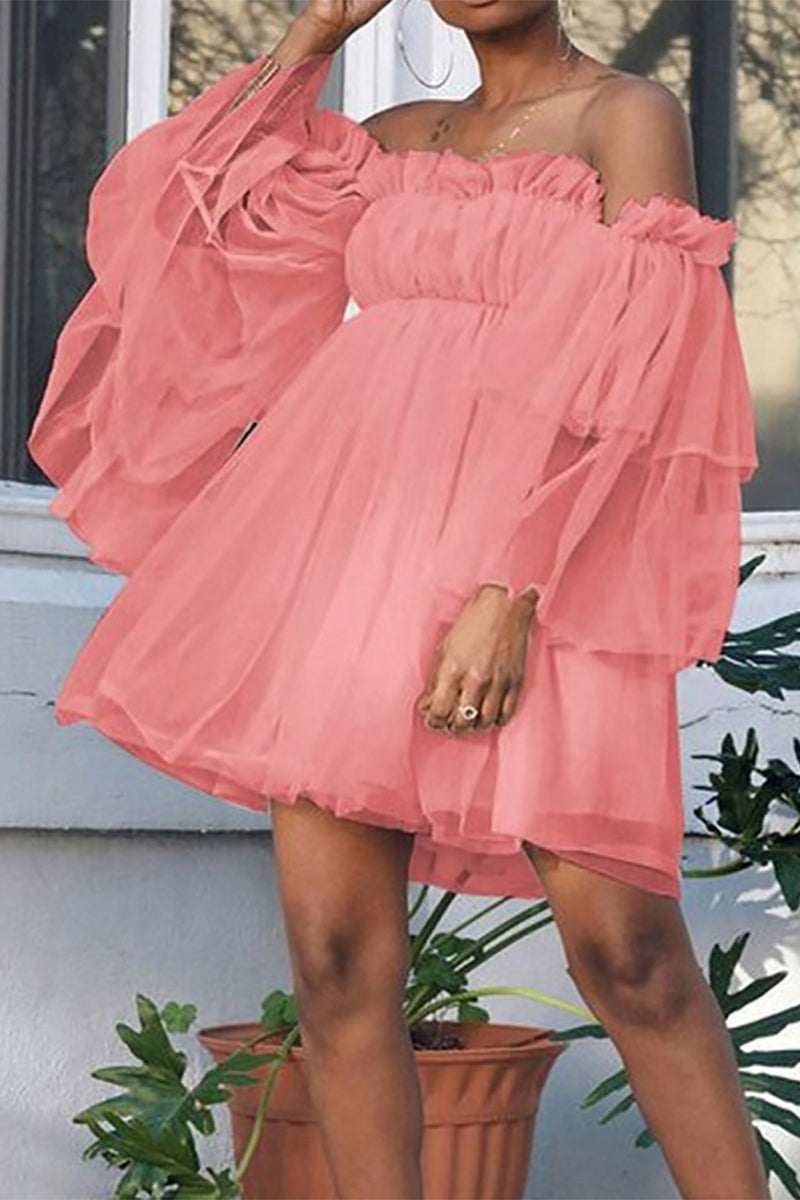 Annabella® | Elegant Off-The-Shoulder Midi Dress With Loose Ruffles