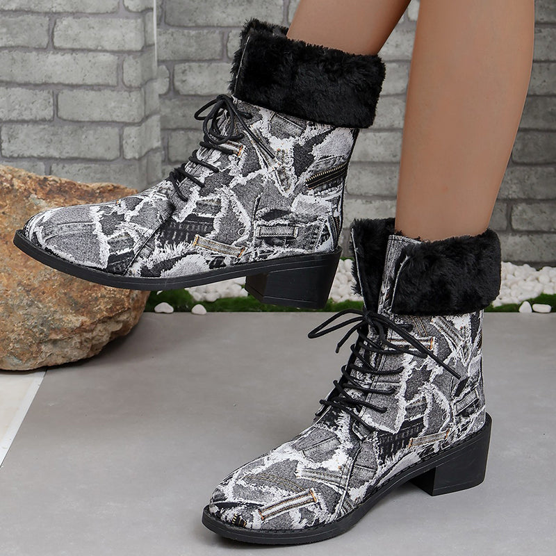 Clarisa® | Casual, pointed, comfortable outdoor shoes with patchwork print