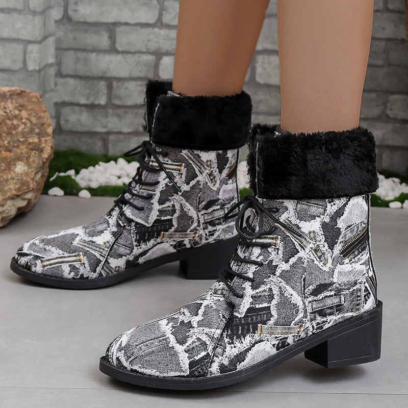 Clarisa® | Casual, pointed, comfortable outdoor shoes with patchwork print