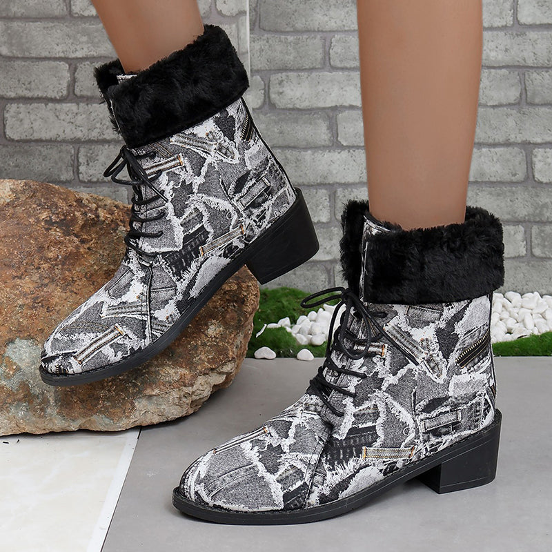 Clarisa® | Casual, pointed, comfortable outdoor shoes with patchwork print
