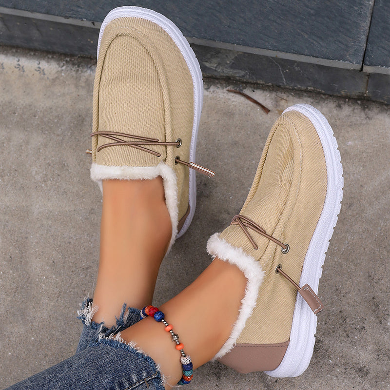Claudia® | Casual solid color round comfortable patchwork style outdoor shoes
