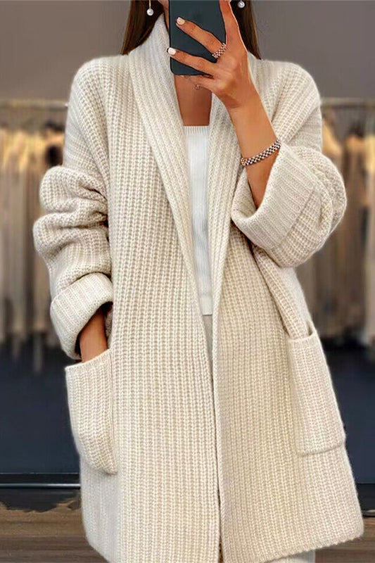 Antonia® | Casual, simple outerwear with solid pocket fabric and cardigan collar