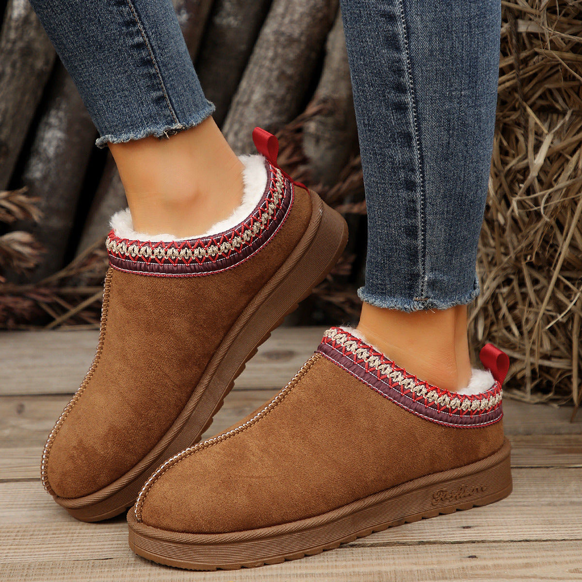 Doris® | Casual Living Patchwork Solid Color Round Warm Comfortable Shoes