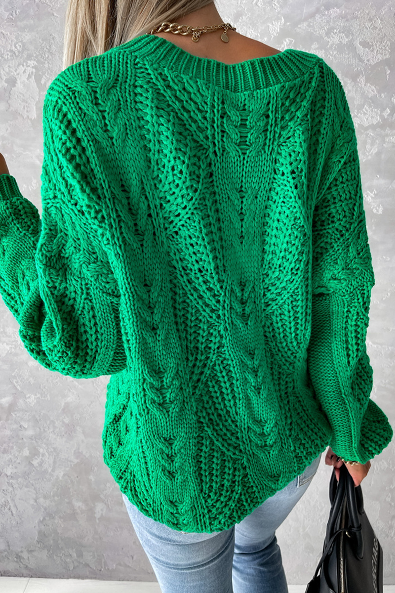 Carmen® | Elegant solid color tops with hollow out weave and V-neck