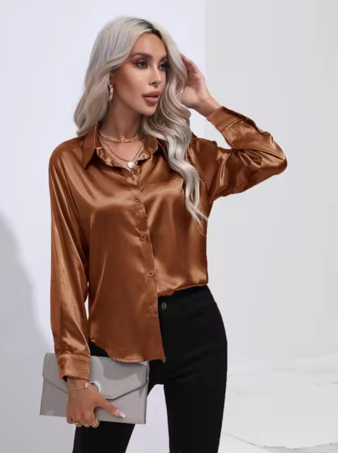 Bubeck® | Satin Blouse With Long Sleeves