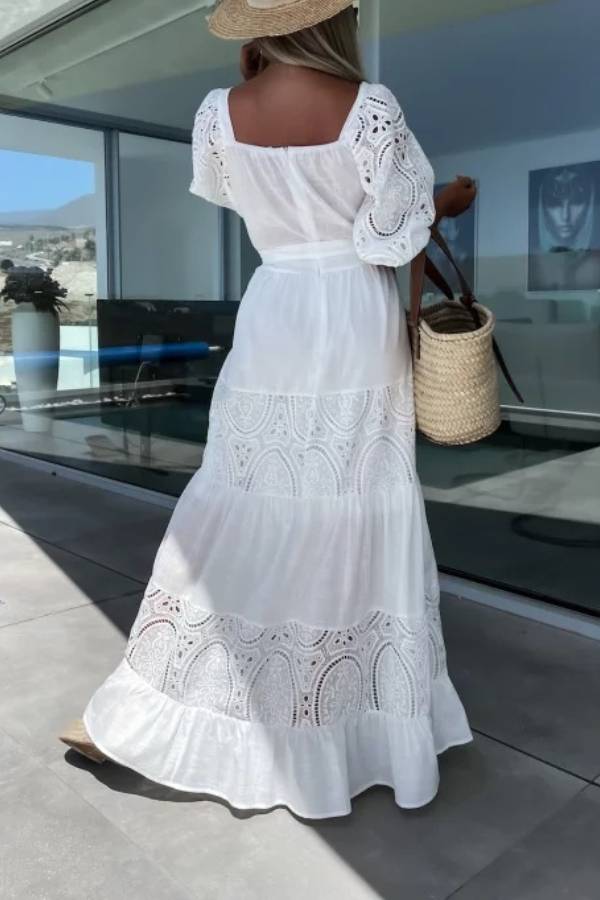 Diana® | Loose, hollow long lace skirt