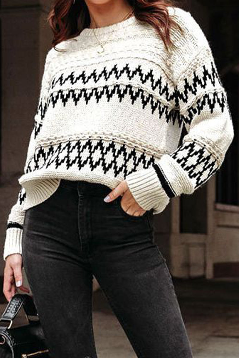 Eliana® | Casual tops with geometric pattern and O-neck