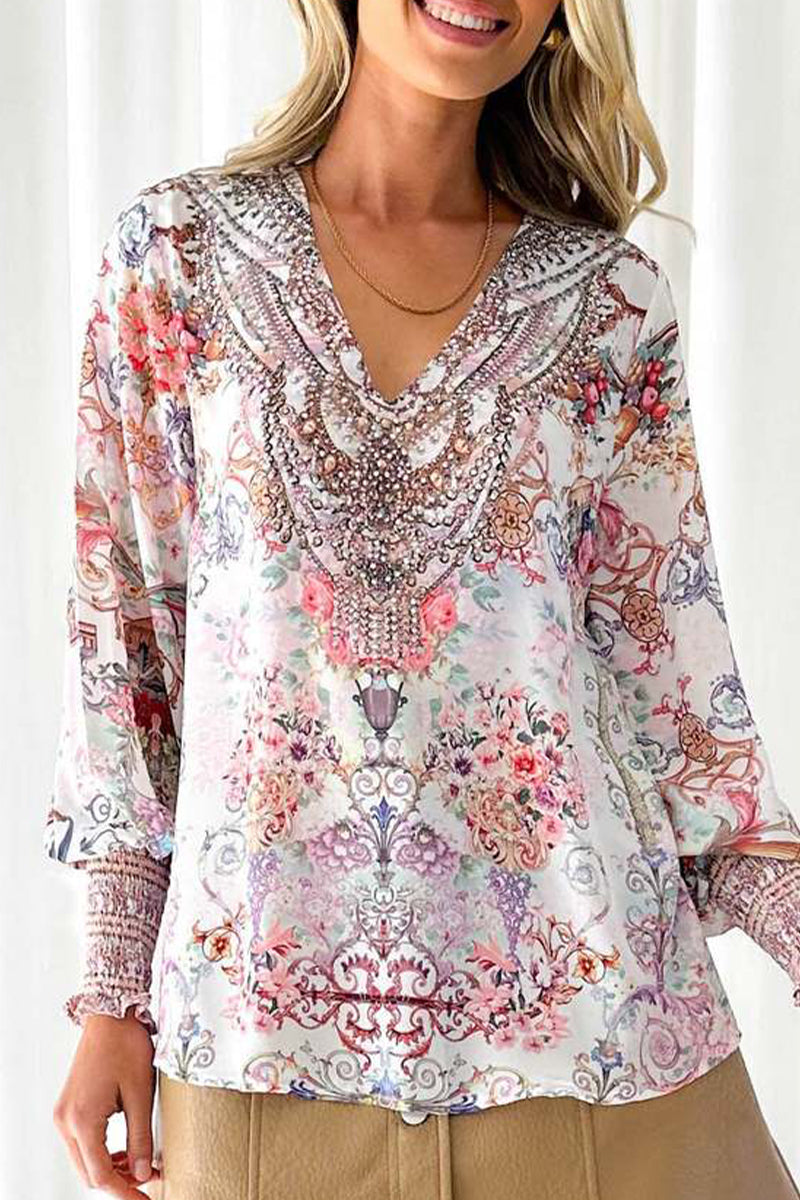 Dolores® | Elegant printed blouses with V-neck