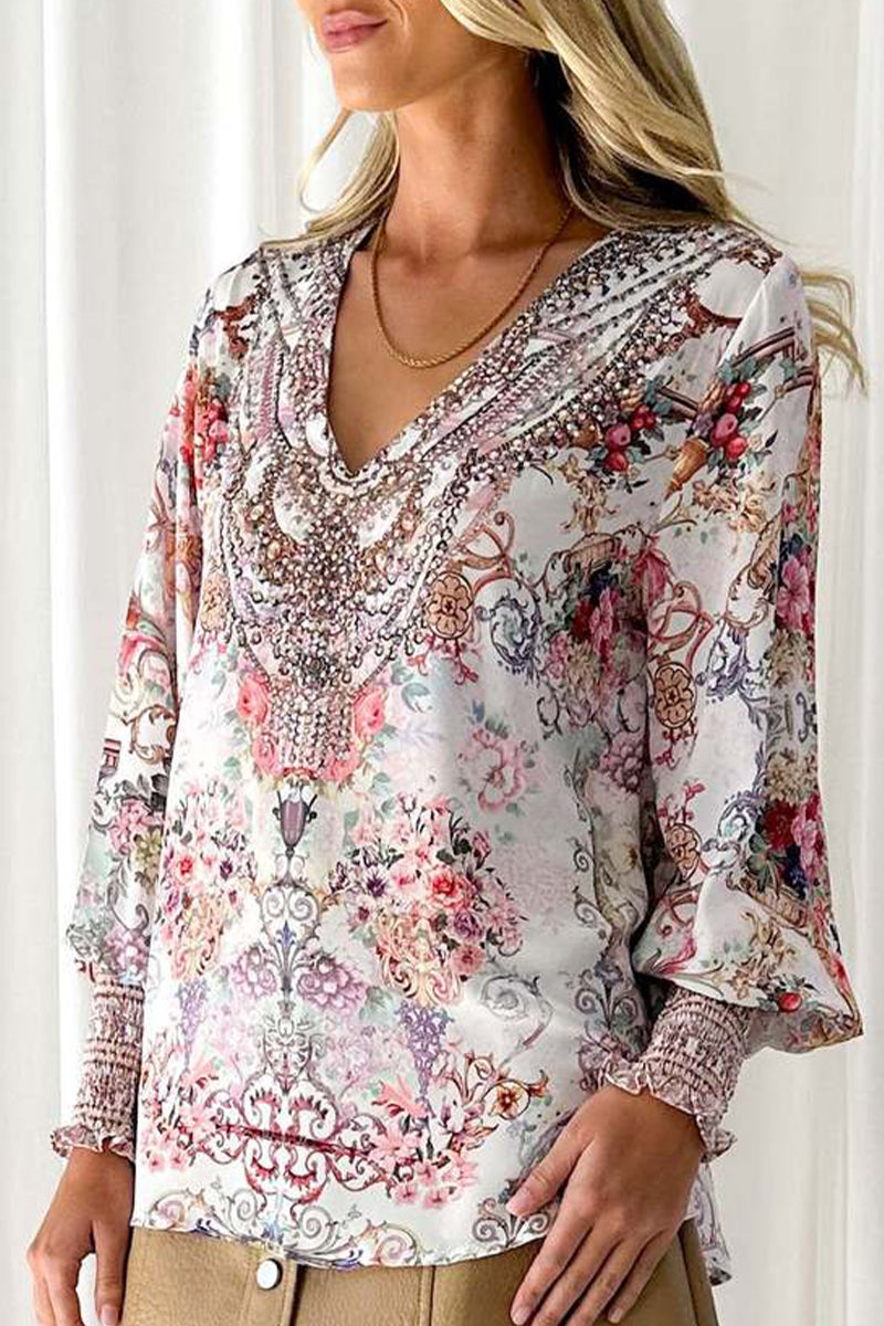 Dolores® | Elegant printed blouses with V-neck