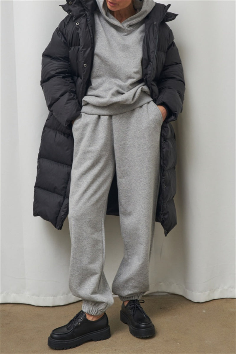 Casandra® | Casual Outerwear with Hooded Collar and Solid Color Patches (3 Colors)