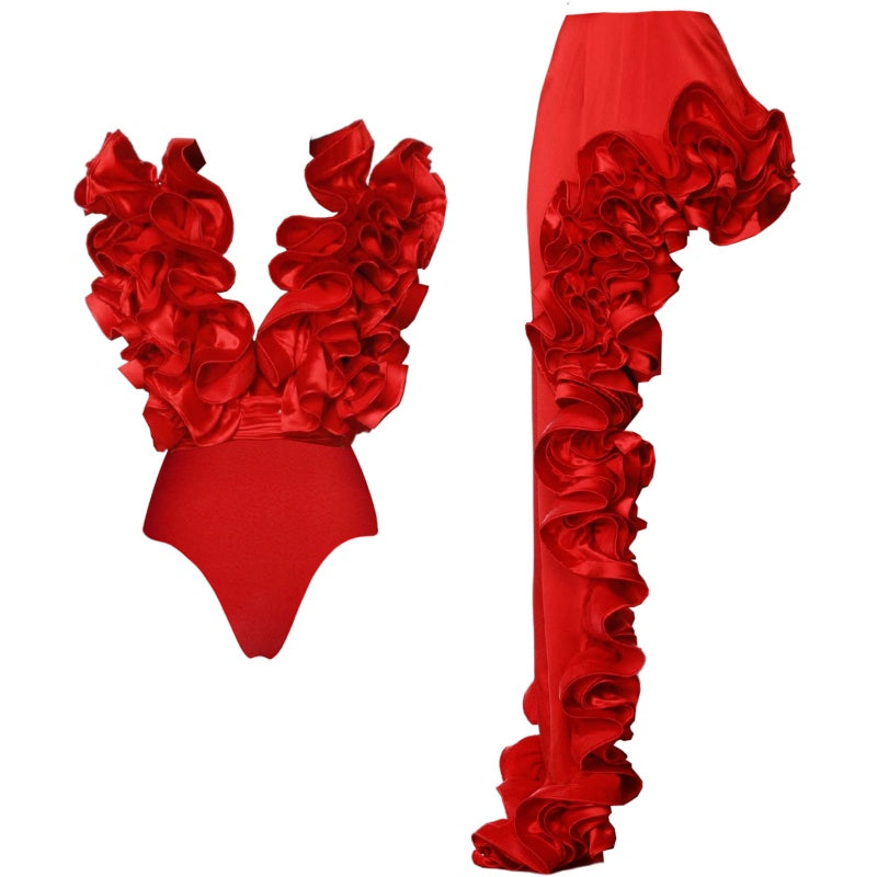 Doris® | Sexy Solid Color Backless Asymmetrical Patchwork Swimwear (With Padding)