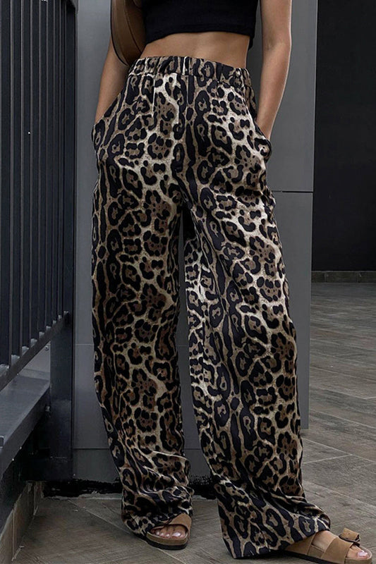 Camila® | Casual printed leopard bag with loose high waist and wide leg, full printed trousers
