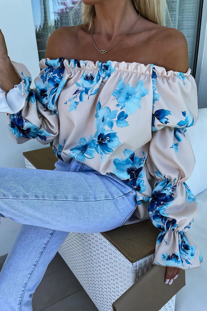 Eliana® | Sexy Print Floral Pleated Contrast Shoulder Tops (3 Colors)