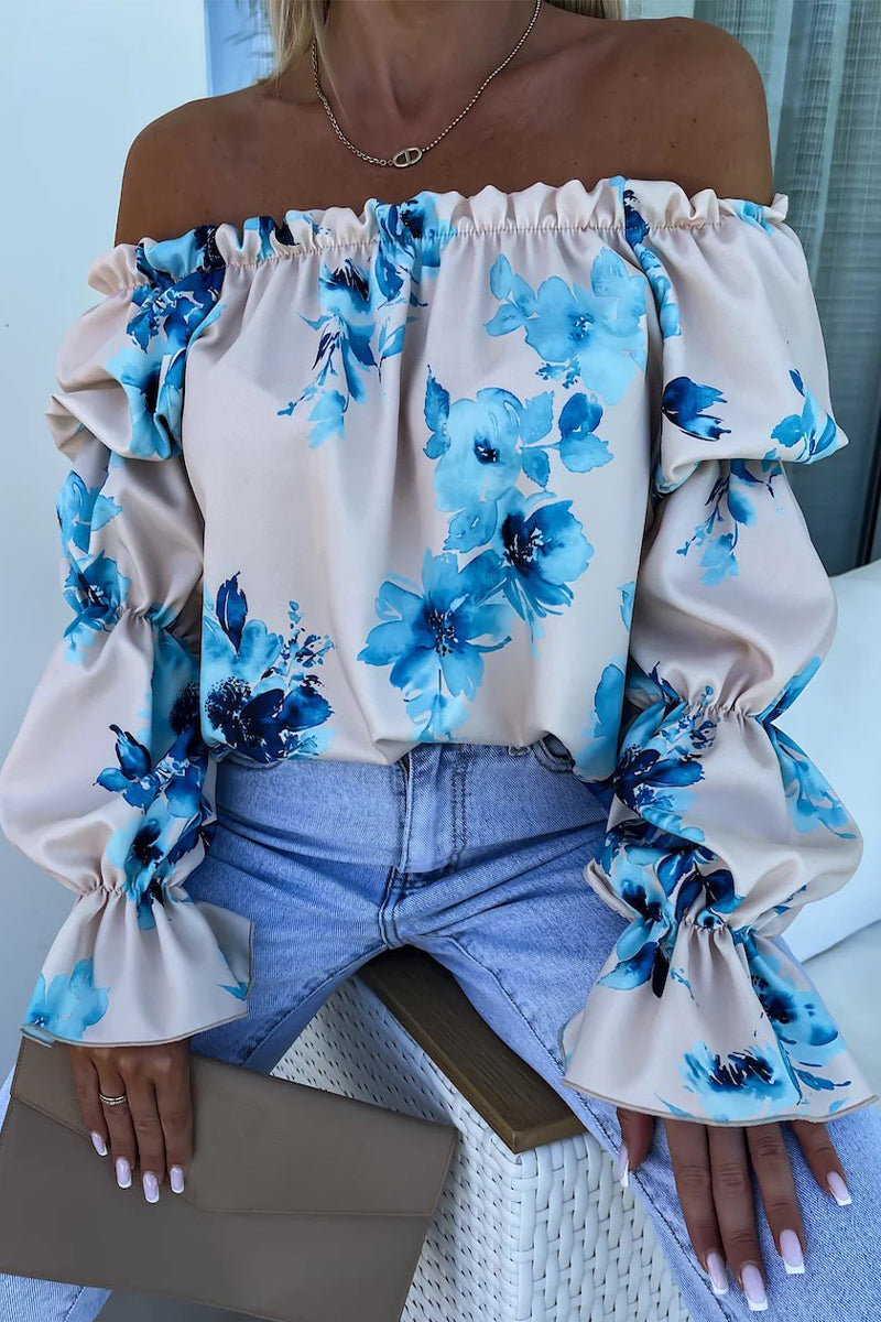 Eliana® | Sexy Print Floral Pleated Contrast Shoulder Tops (3 Colors)
