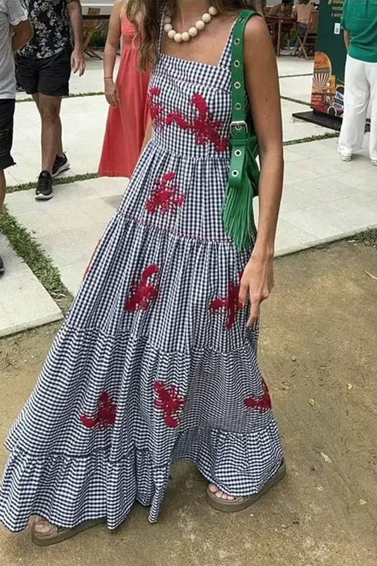 Dayana® | Casual animal print embroidered sling dresses
