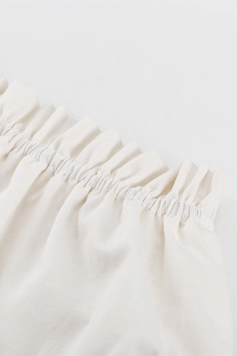 Angelica® | Sexy solid frenulum pleated square collar long sleeve two piece suit