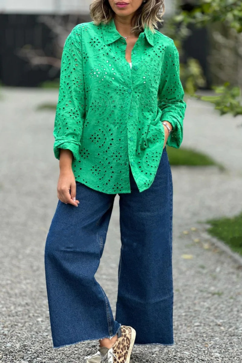 Dulce® | Casual, solid tops with a hollow turn-down collar