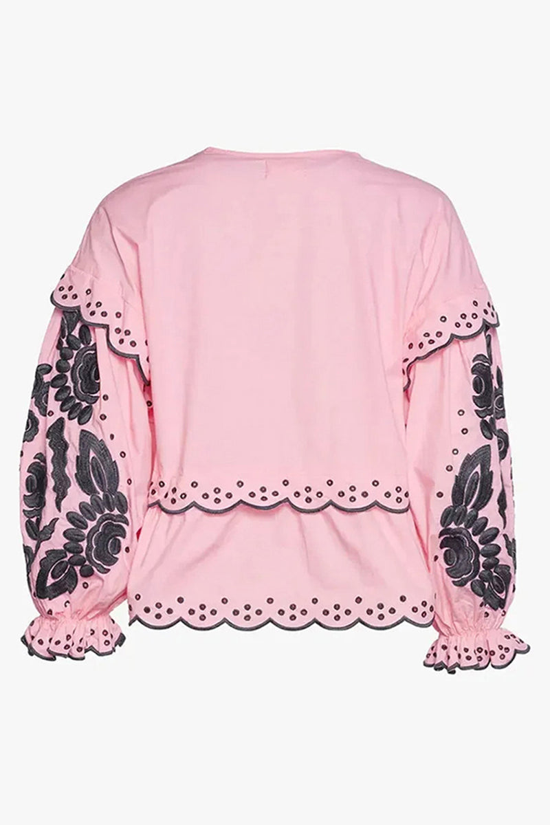 Claudia® | Casual Solid Color Hollow Out Lace Up Patchwork V Neck Blouses (3 Colors)
