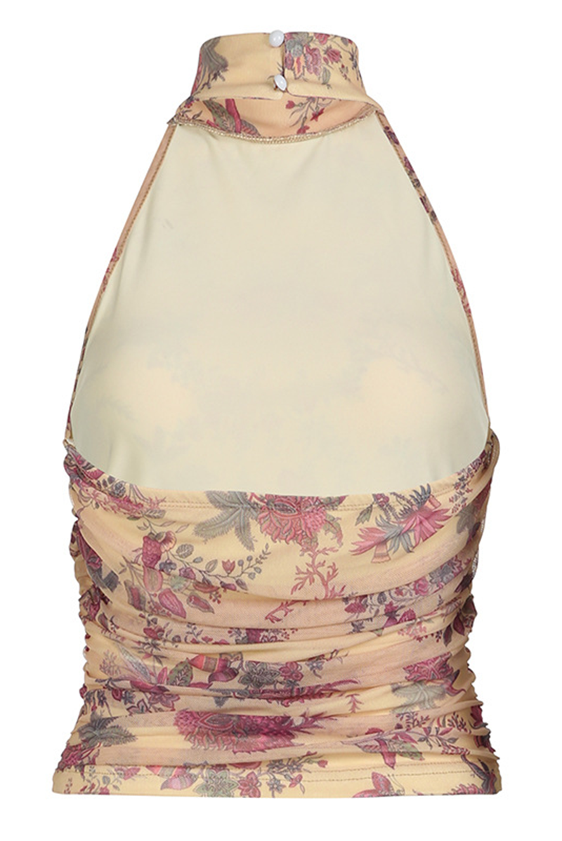 Diana® | Sexy floral print backless halter tops
