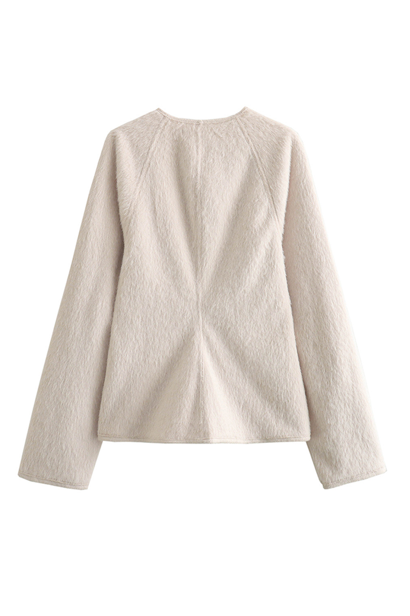 Ariadna® | Casual solid color patchwork V-neck outerwear