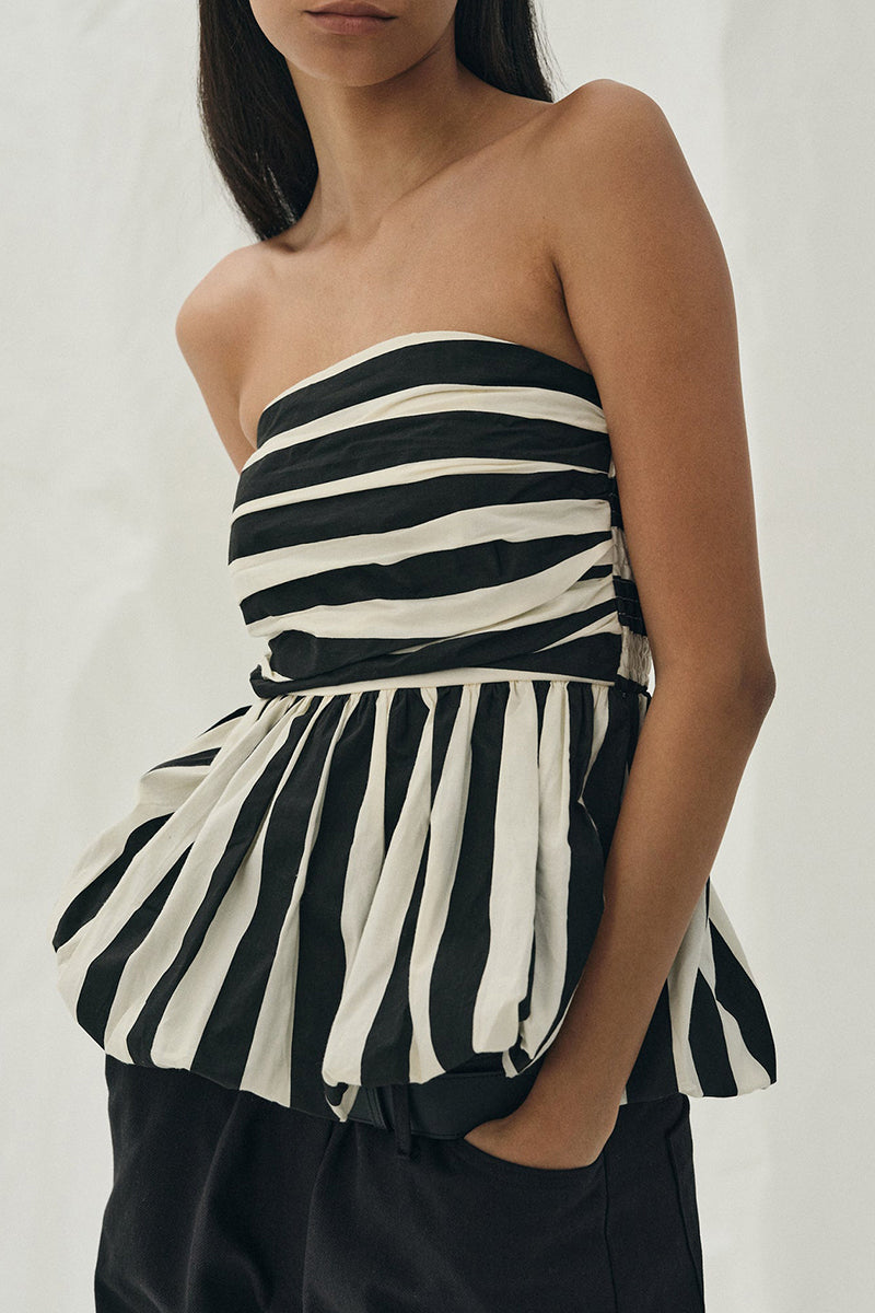 Elisa® | Sexy strapless camis with striped print and contrast