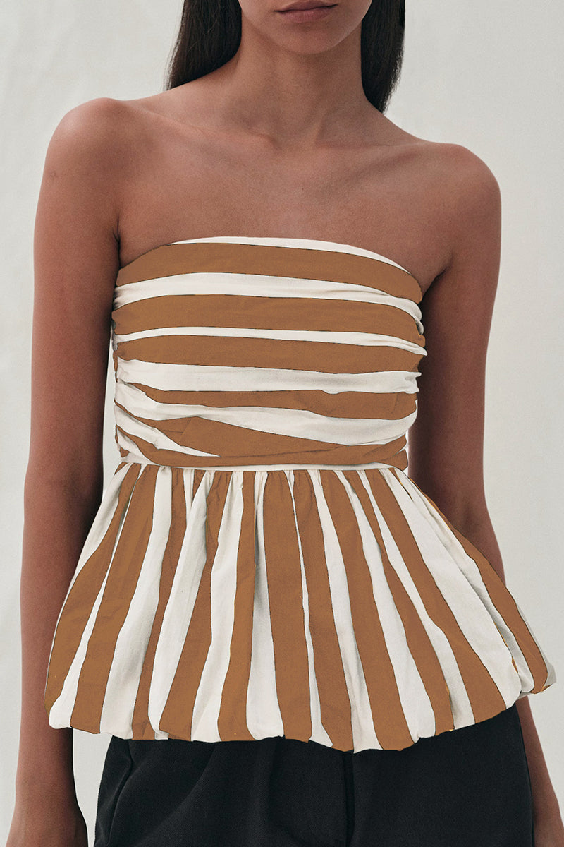 Elisa® | Sexy strapless camis with striped print and contrast