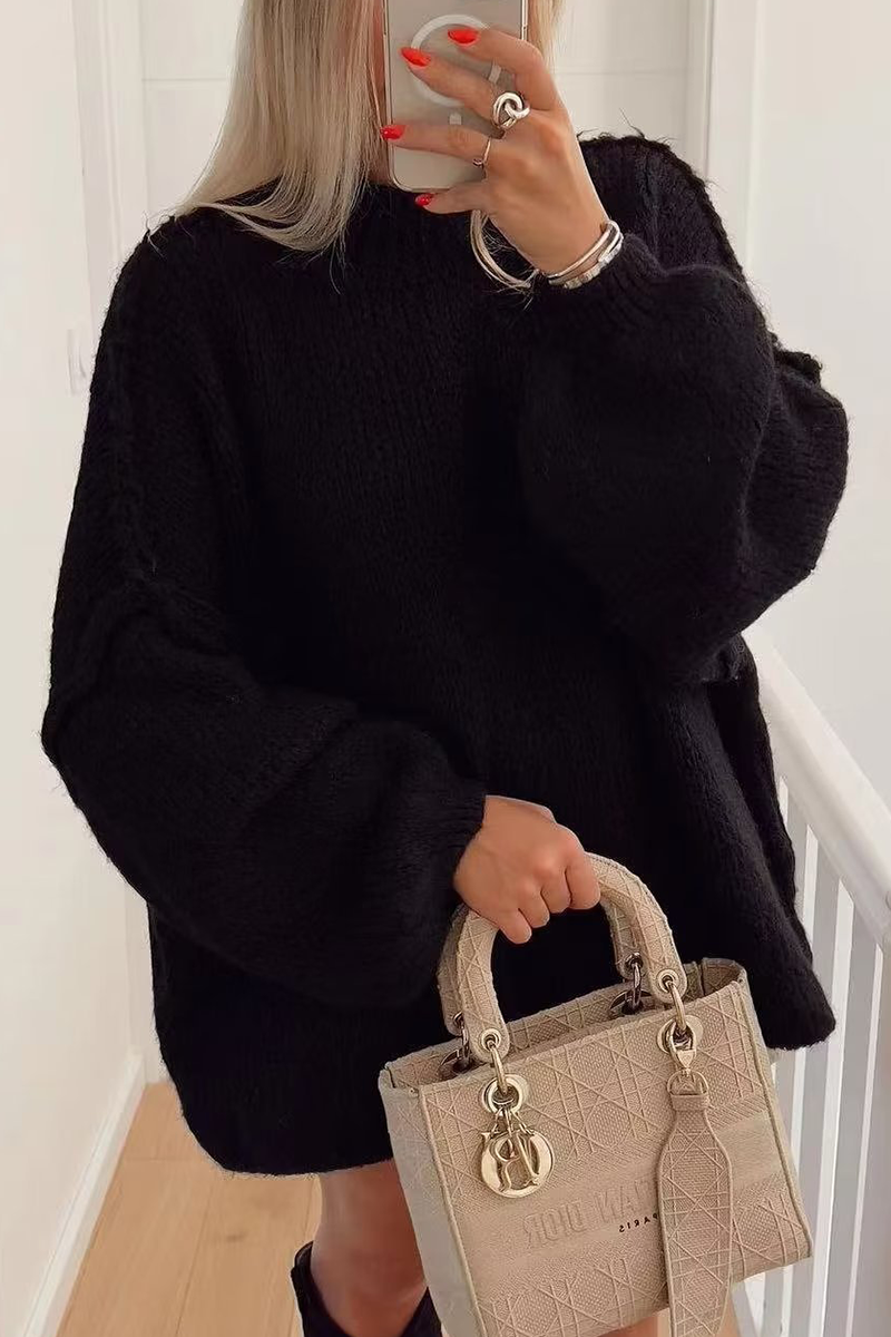 Barbara® | Casual solid color O-neck sweaters for everyday wear