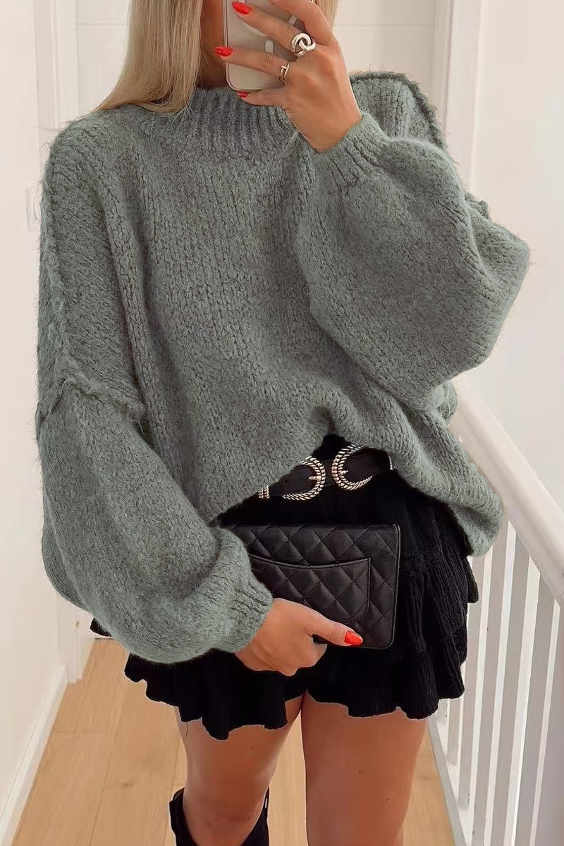 Barbara® | Casual solid color O-neck sweaters for everyday wear