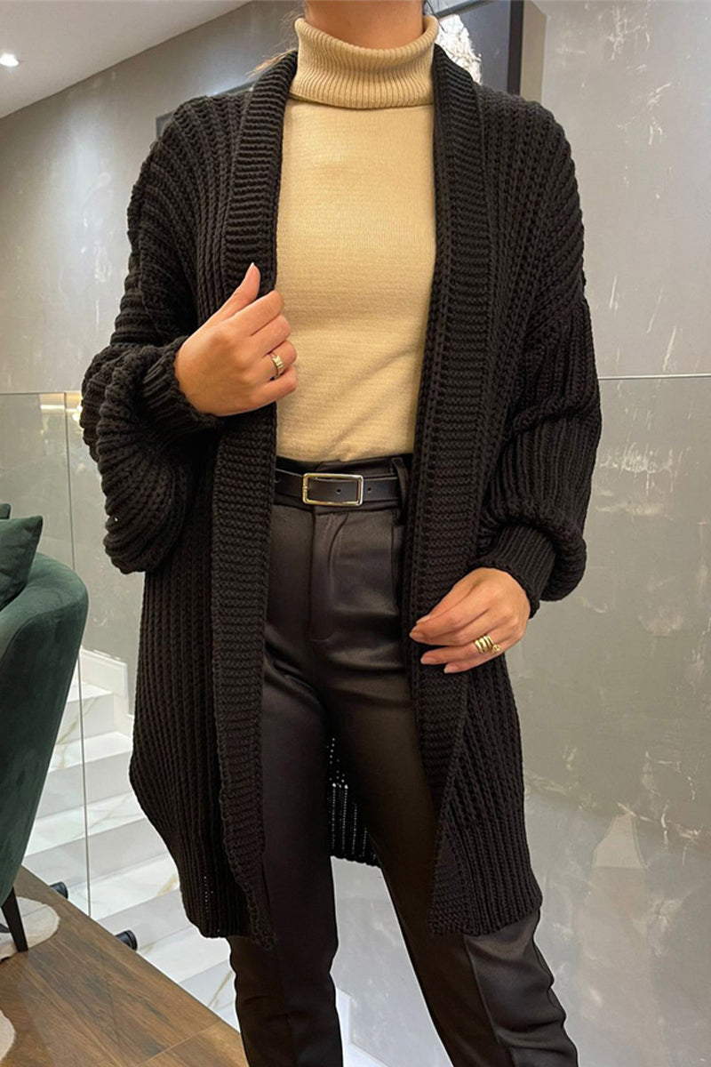 Bente® | Casual cardigans with a plain woven pattern and collar for everyday wear