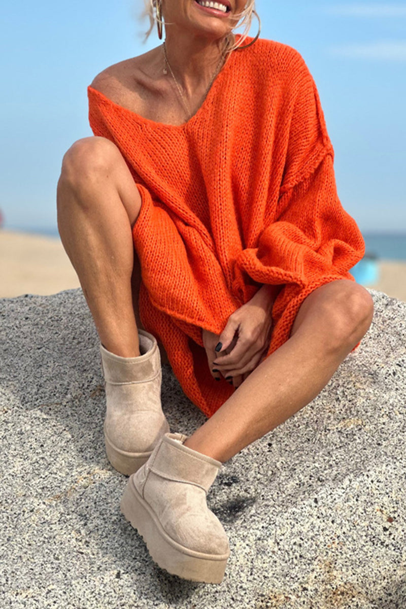 Bertha® | Casual solid color V-neck sweaters