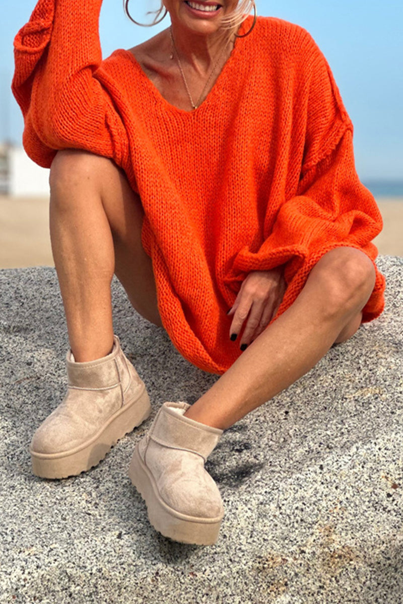 Bertha® | Casual solid color V-neck sweaters