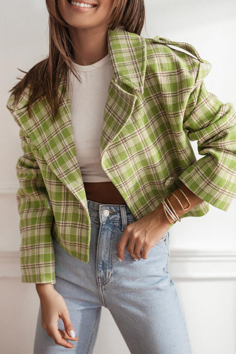 Bianca® | Casual outerwear with checked buttons and contrast reversible collar