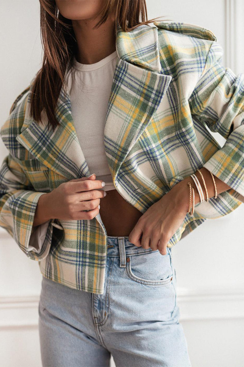 Bianca® | Casual outerwear with checked buttons and contrast reversible collar