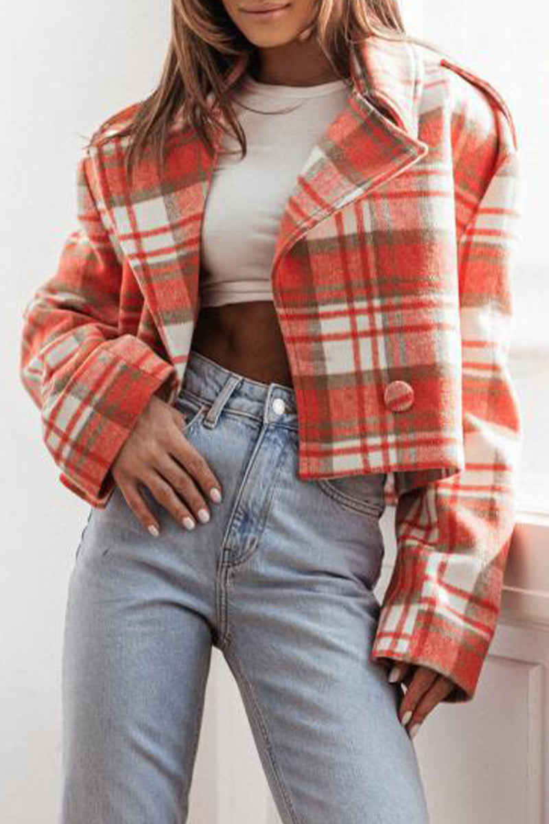 Bianca® | Casual outerwear with checked buttons and contrast reversible collar