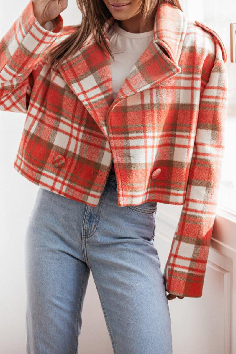 Bianca® | Casual outerwear with checked buttons and contrast reversible collar