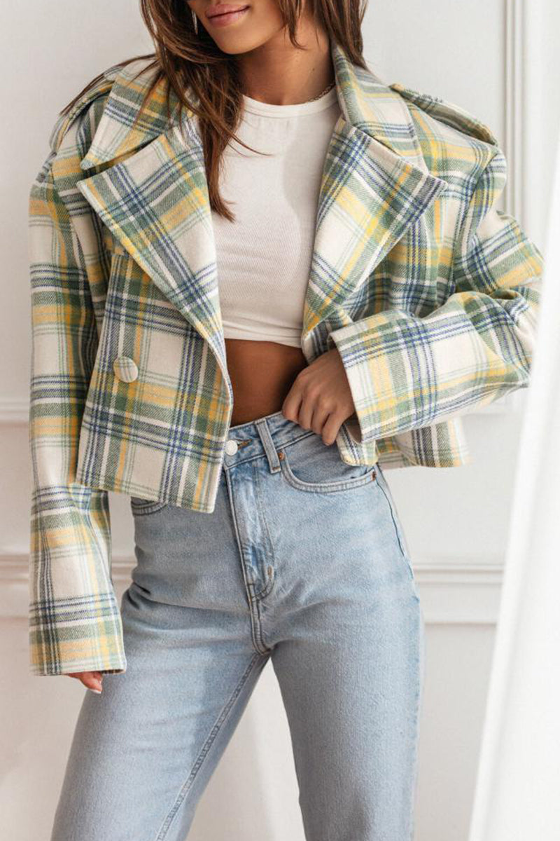 Bianca® | Casual outerwear with checked buttons and contrast reversible collar