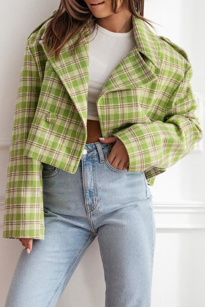 Bianca® | Casual outerwear with checked buttons and contrast reversible collar