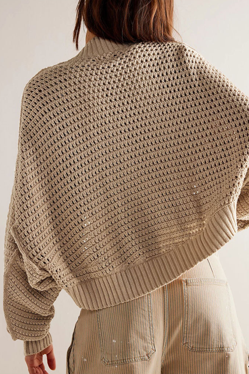 Carina® | Casual everyday outerwear with plain woven pattern and cardigan collar