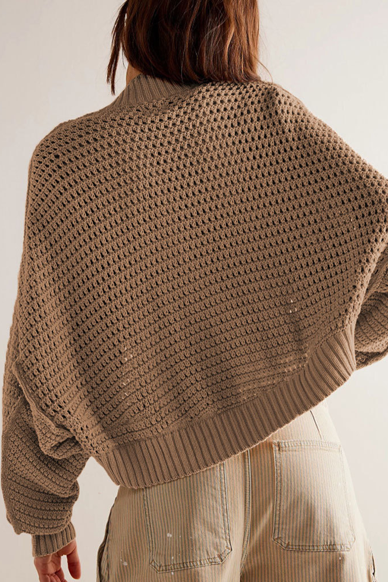 Carina® | Casual everyday outerwear with plain woven pattern and cardigan collar