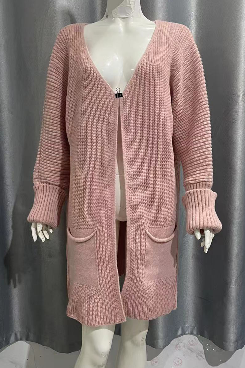Carmen® | Casual solid color outerwear with pocket and V-neck