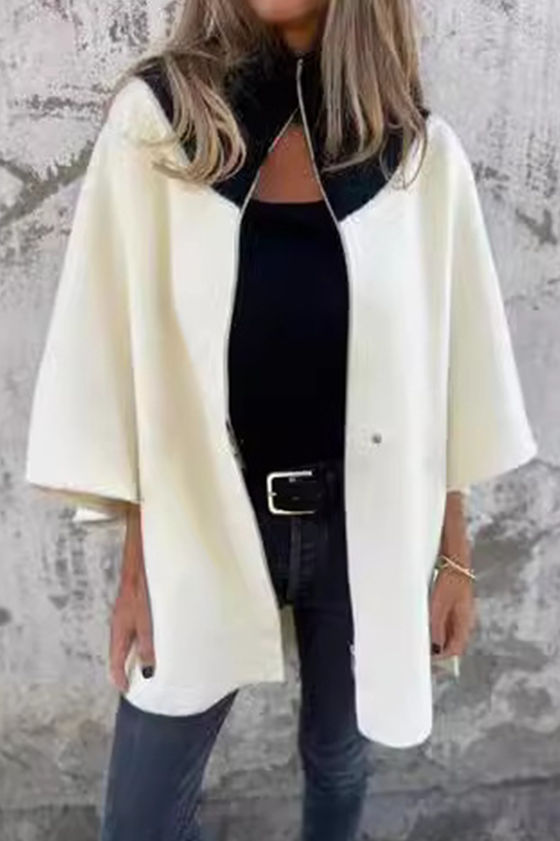 Carolina® | Casual patchwork outerwear with zip fastening and contrast stand-up collar