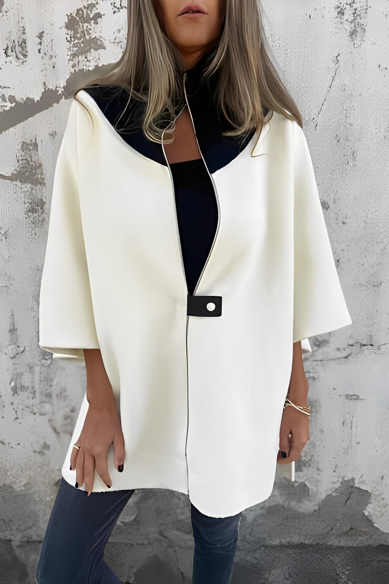 Carolina® | Casual patchwork outerwear with zip fastening and contrast stand-up collar