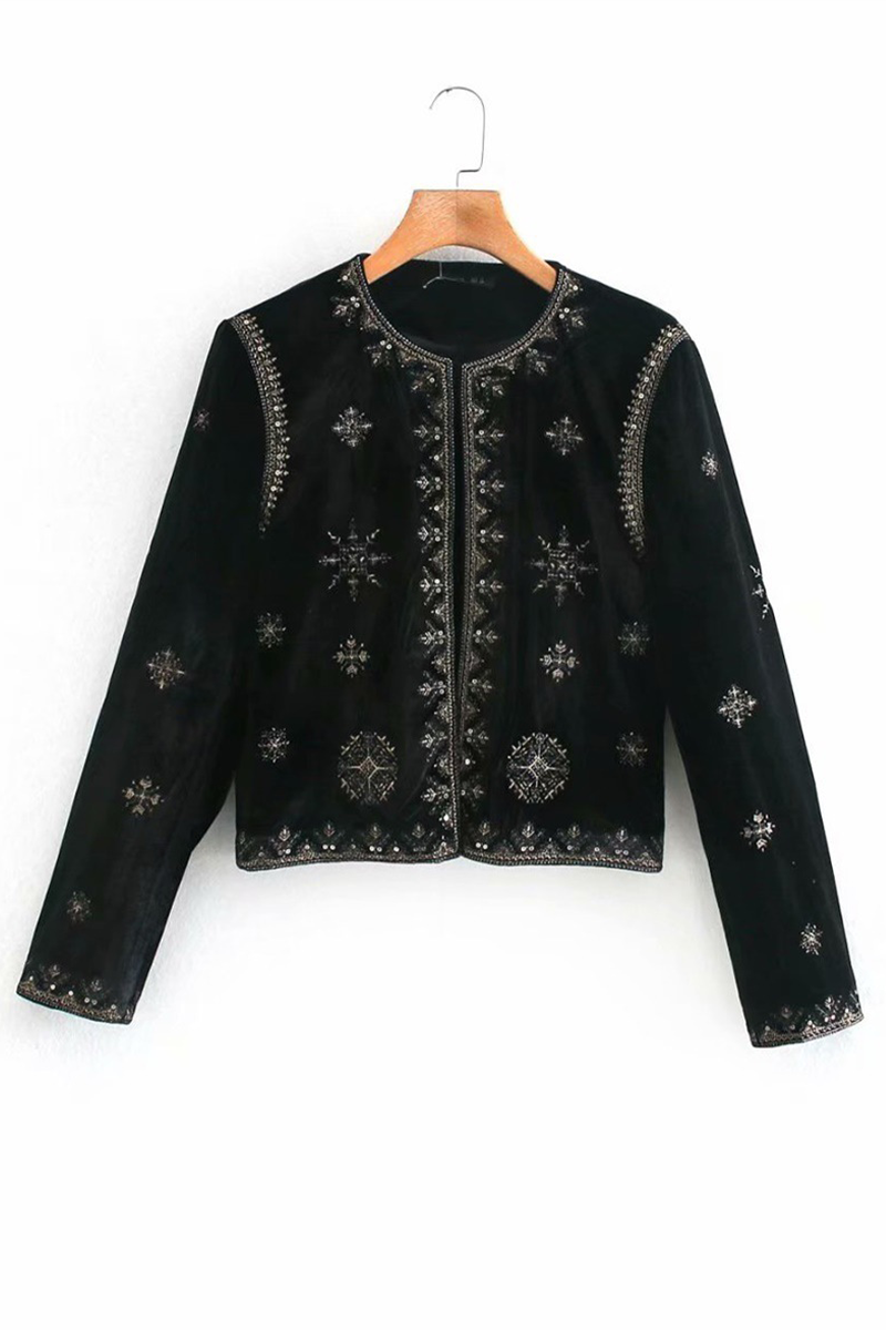 Connie® | Casual O-neck floral embroidered outerwear