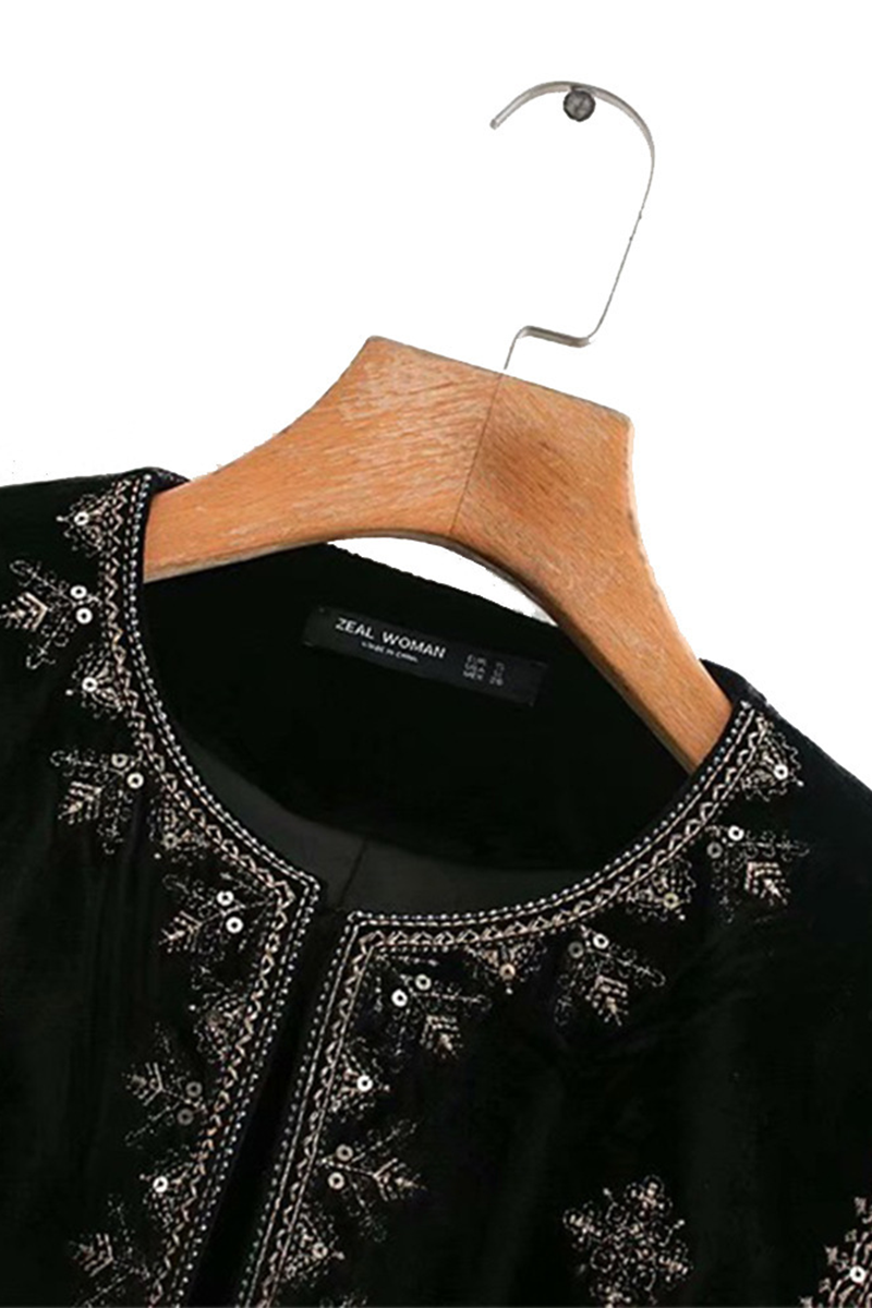 Connie® | Casual O-neck floral embroidered outerwear