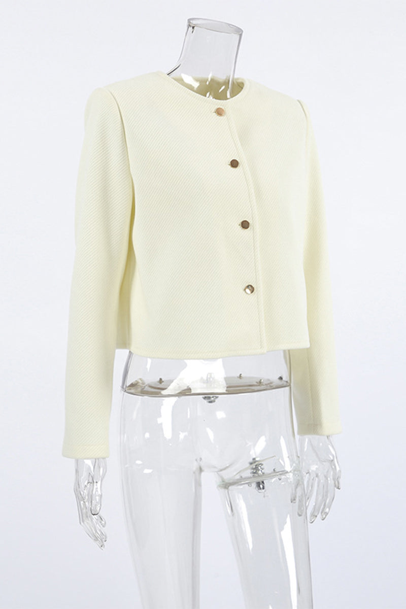 Concha® | Casual everyday outerwear with solid color buttons and O-neck