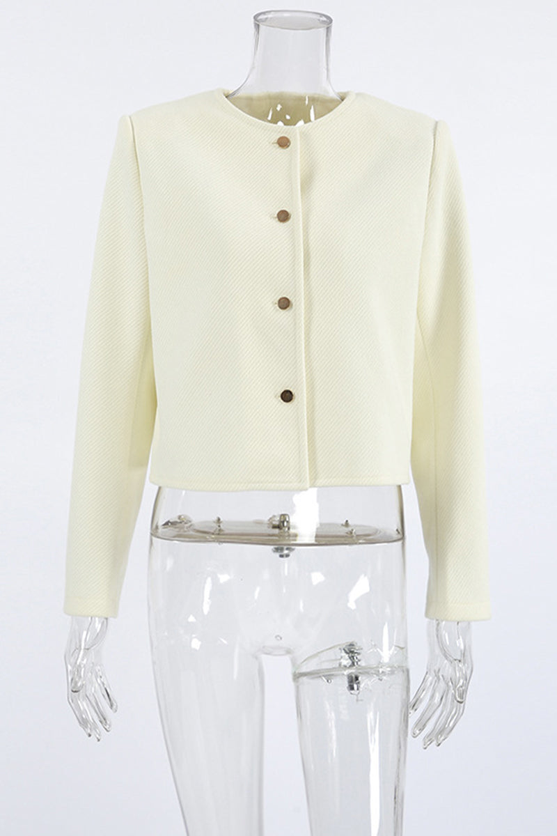 Concha® | Casual everyday outerwear with solid color buttons and O-neck
