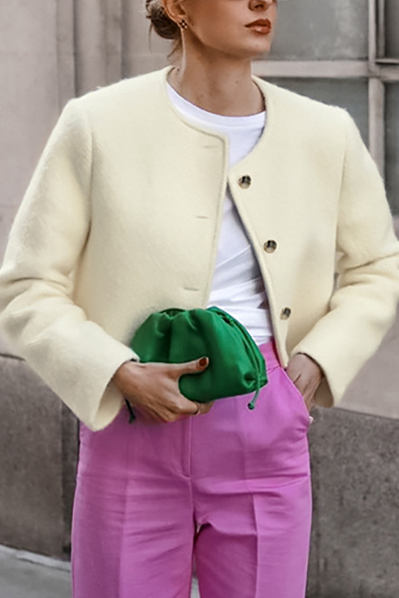 Concha® | Casual everyday outerwear with solid color buttons and O-neck