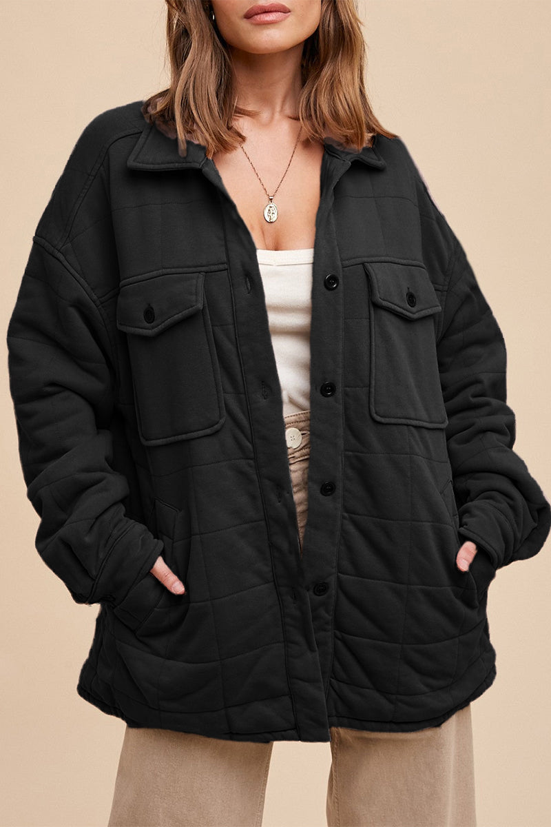 Danielle® | Casual everyday outerwear with plain pocket buttons and turn-down collar