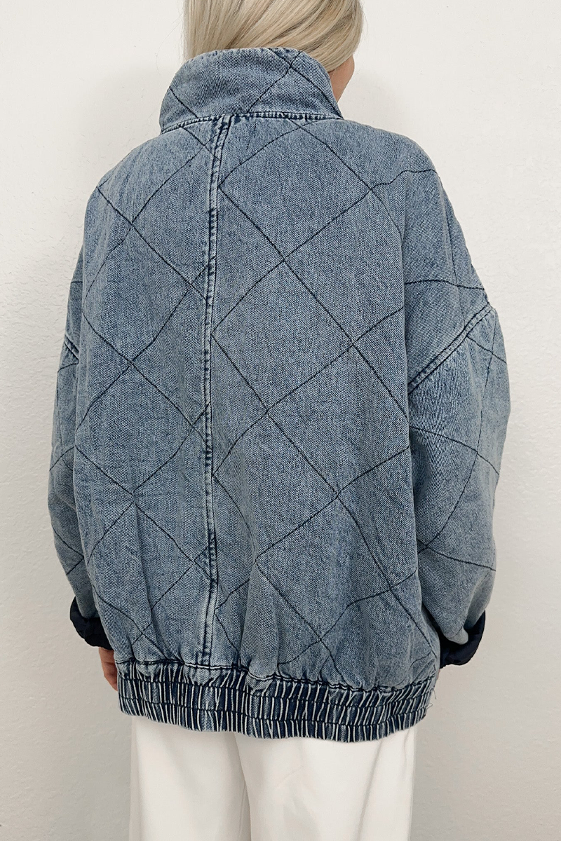 Denise® | Casual solid color outerwear with distressed zipper and turn-down collar