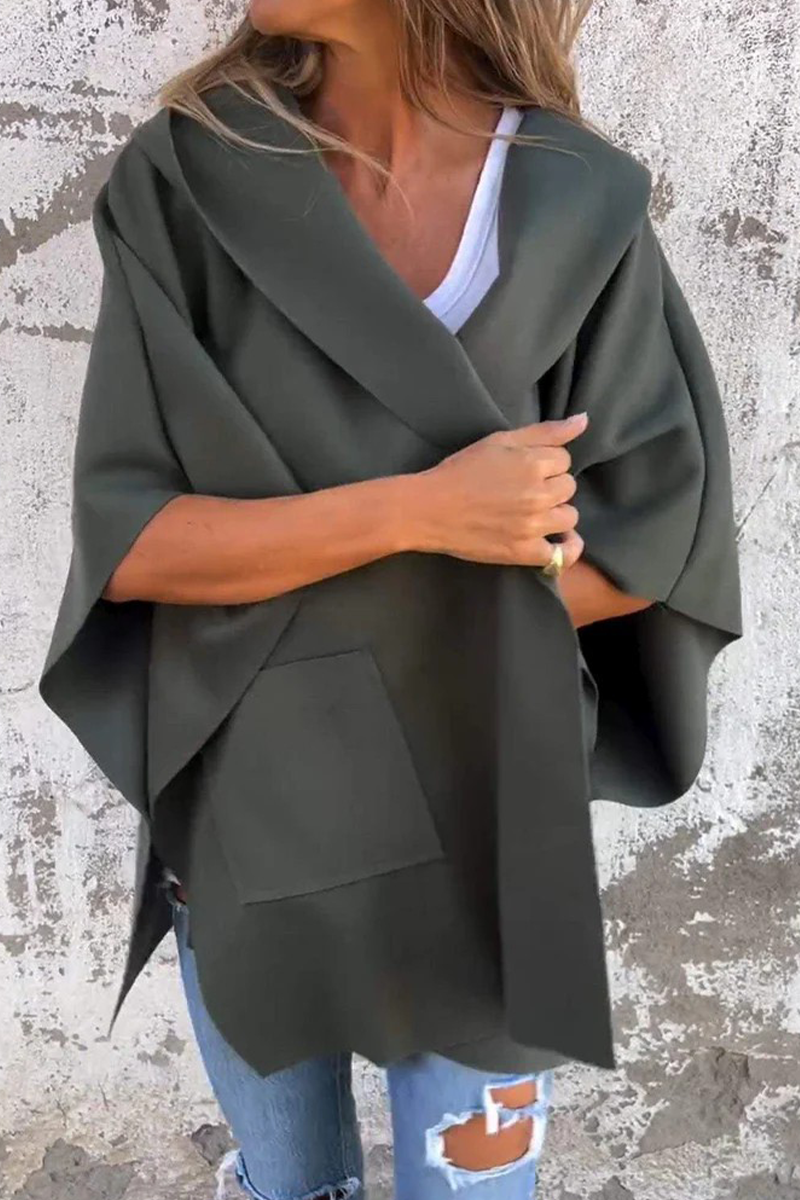 Diana® | Casual solid color outerwear with pocket turn-down collar